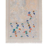 EMBROIDERED SCARF BEIGE PALE BLUE