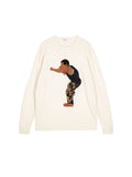 EMBROIDERED BOXER CREW NECK CREAM