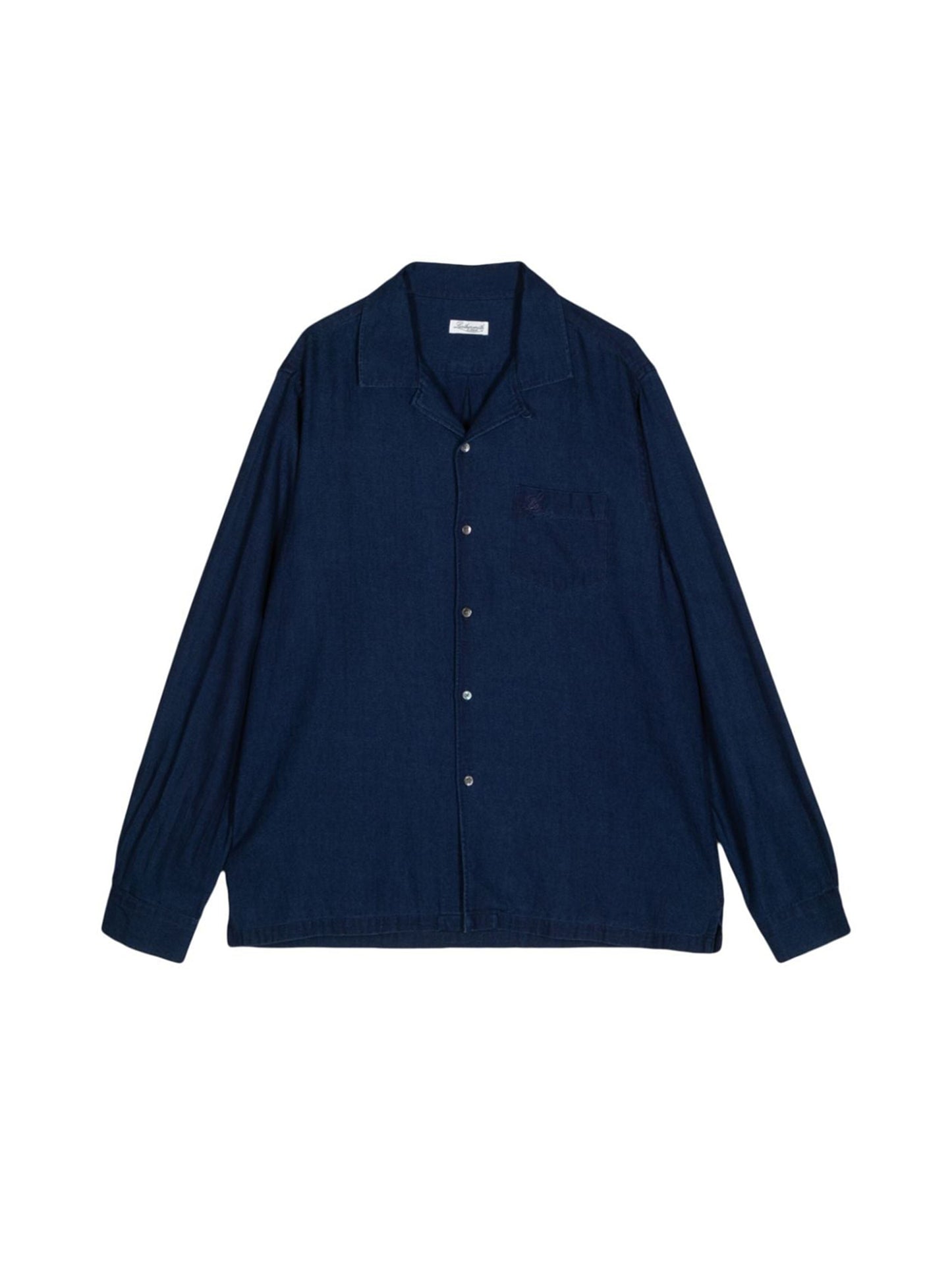 OPEN COLLAR OVERSHIRT INDIGO