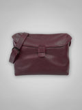 SAC MESSAGER EN CUIR BORDEAUX 