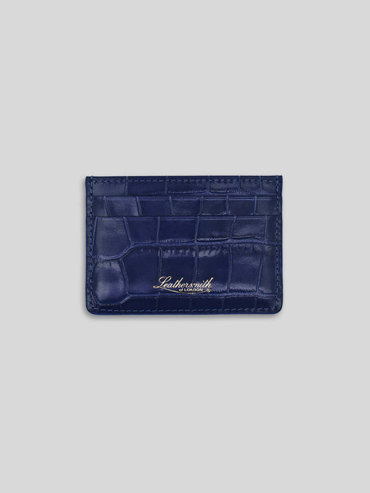 CROC DOUBLE-SIDED CARD HOLDER BLUE INK