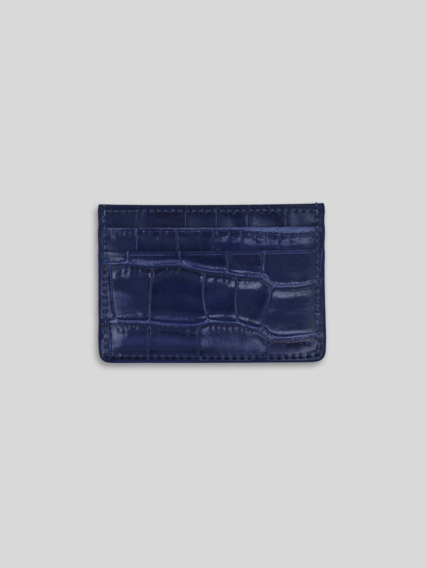 CROC DOUBLE-SIDED CARD HOLDER BLUE INK