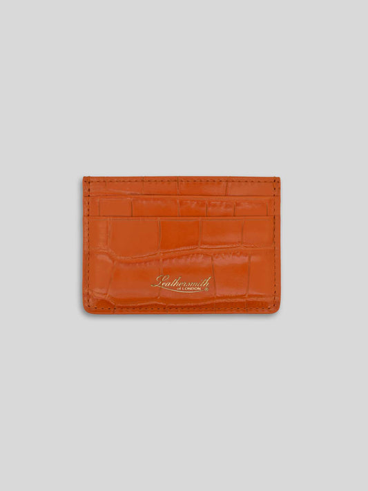 CROC DOUBLE-SIDED CARD HOLDER TANGERINE ORANGE