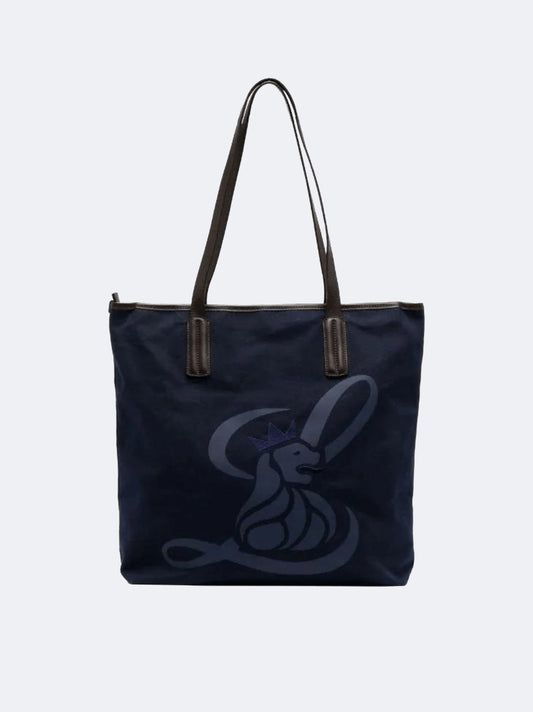 SAC SHOPPER EN TOILE LION BLEU MARINE 