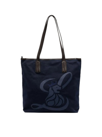 CANVAS LION SHOPPER NAVY