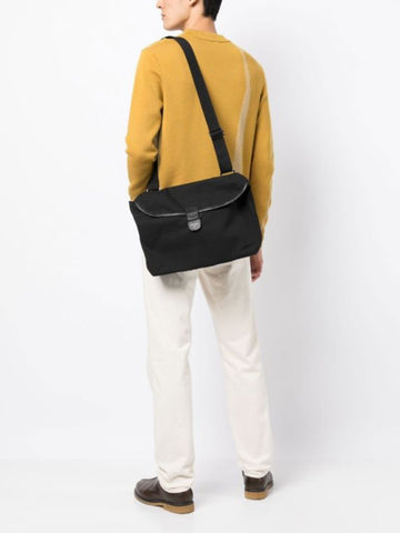 SAC MESSAGER EN TOILE UNI NOIR 