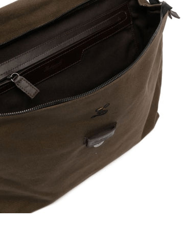 CANVAS PLAIN MESSENGER BAG KHAKI