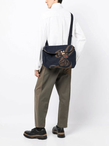 CANVAS LION MESSENGER BAG NAVY