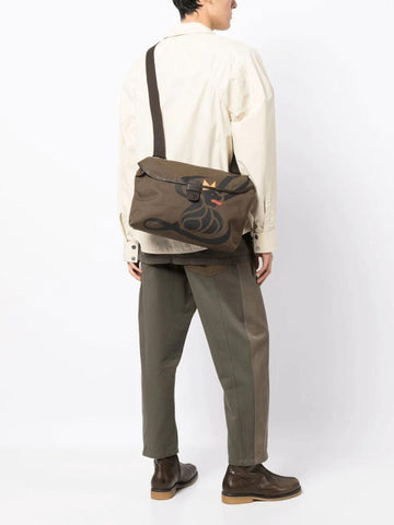 CANVAS LION MESSENGER BAG KHAKI