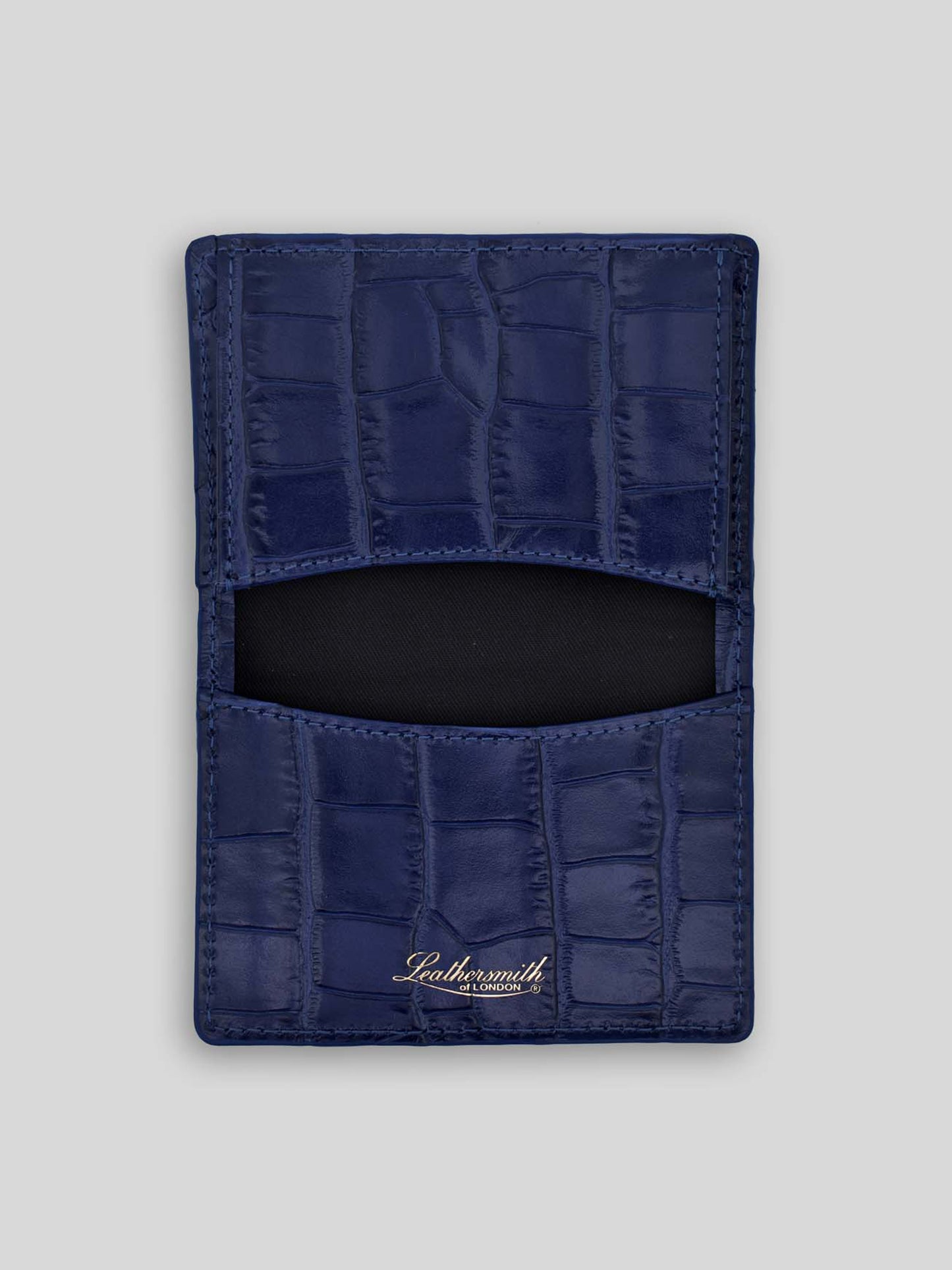 CARD HOLDER CROC BLUE INK