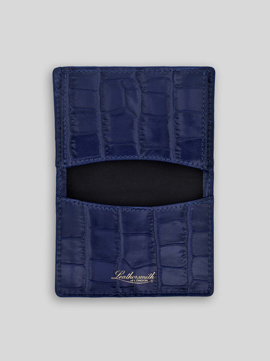 LABCH CARD HOLDER CROC BLUE INK