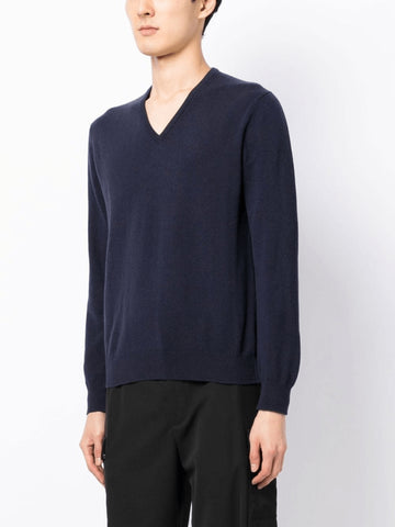 CASHMERE V-NECK SWEATER NAVY