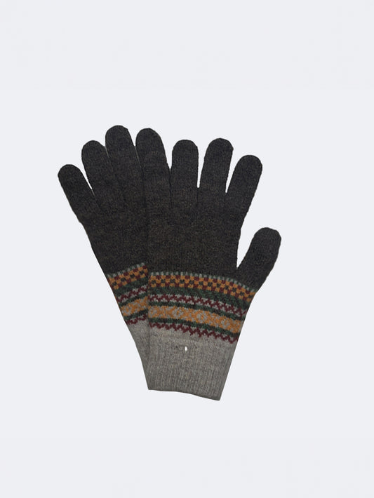 FAIR ISLE GLOVES BROWN