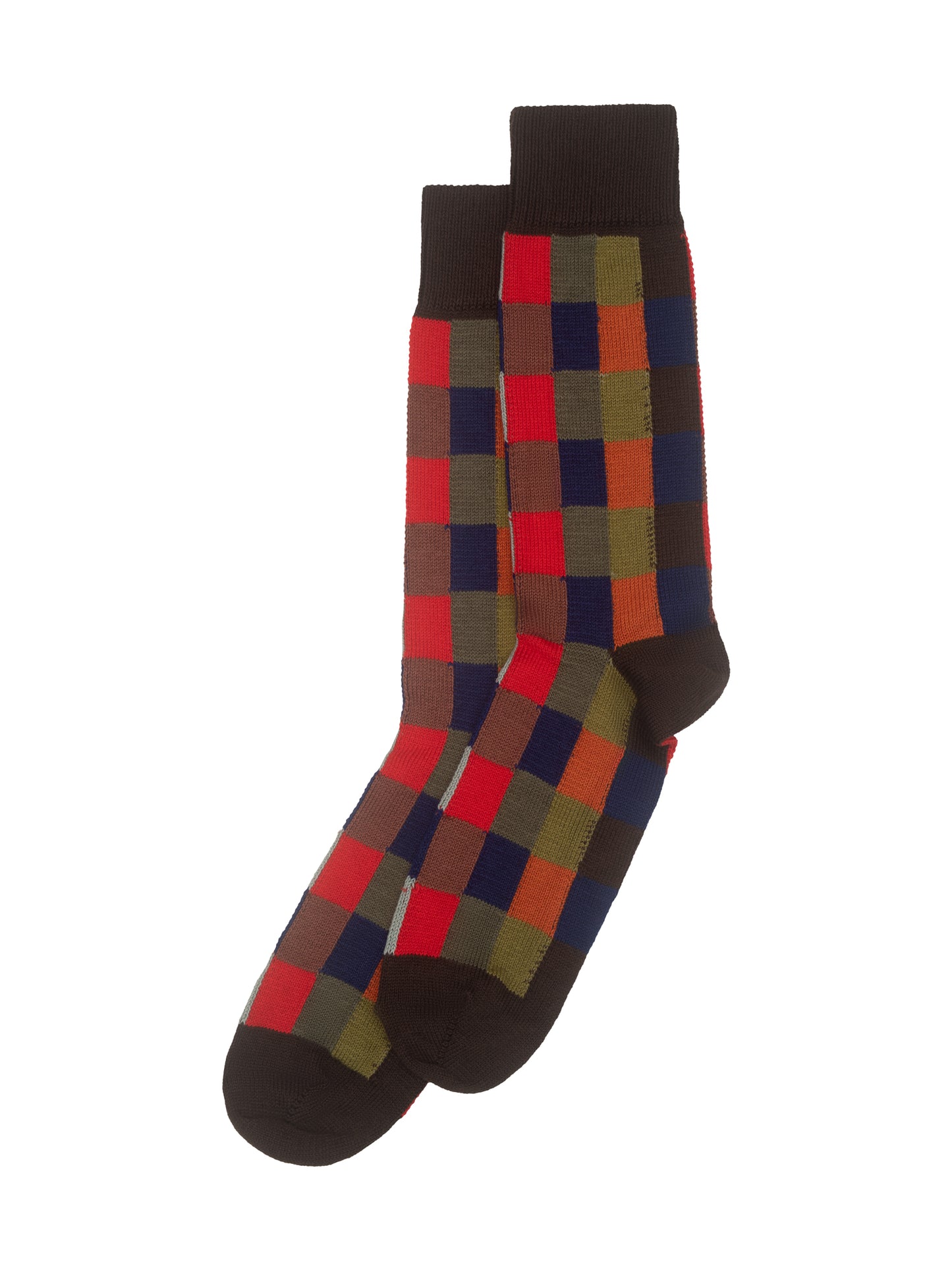 HARLEQUIN SOCK - CHOCOLATE/NAVY