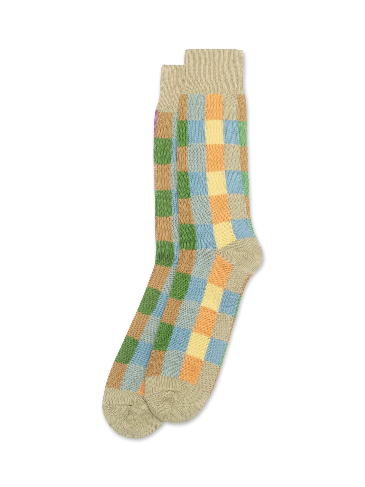 HARLEQUIN SOCK OLIVE/LILAC