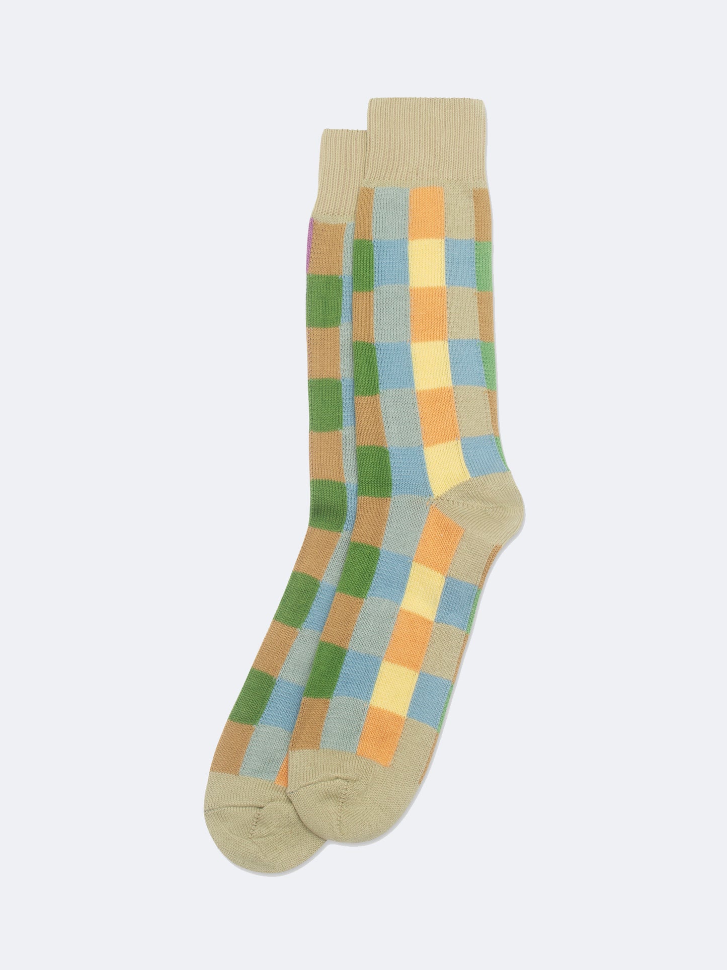 HARLEQUIN SOCK OLIVE/LILAC