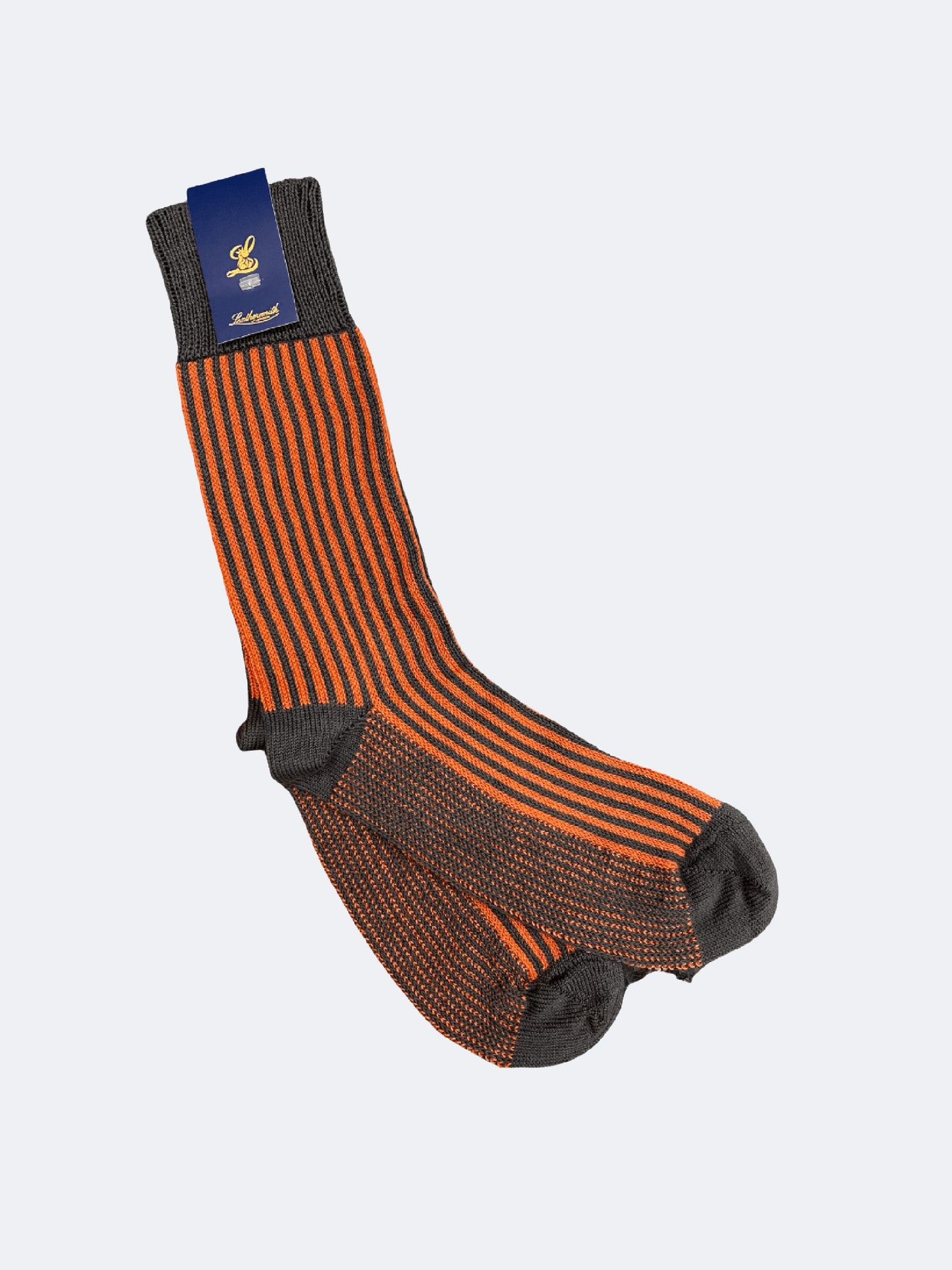 KENSINGTON RIBBED SOCKS BURNT ORANGE/SLATE