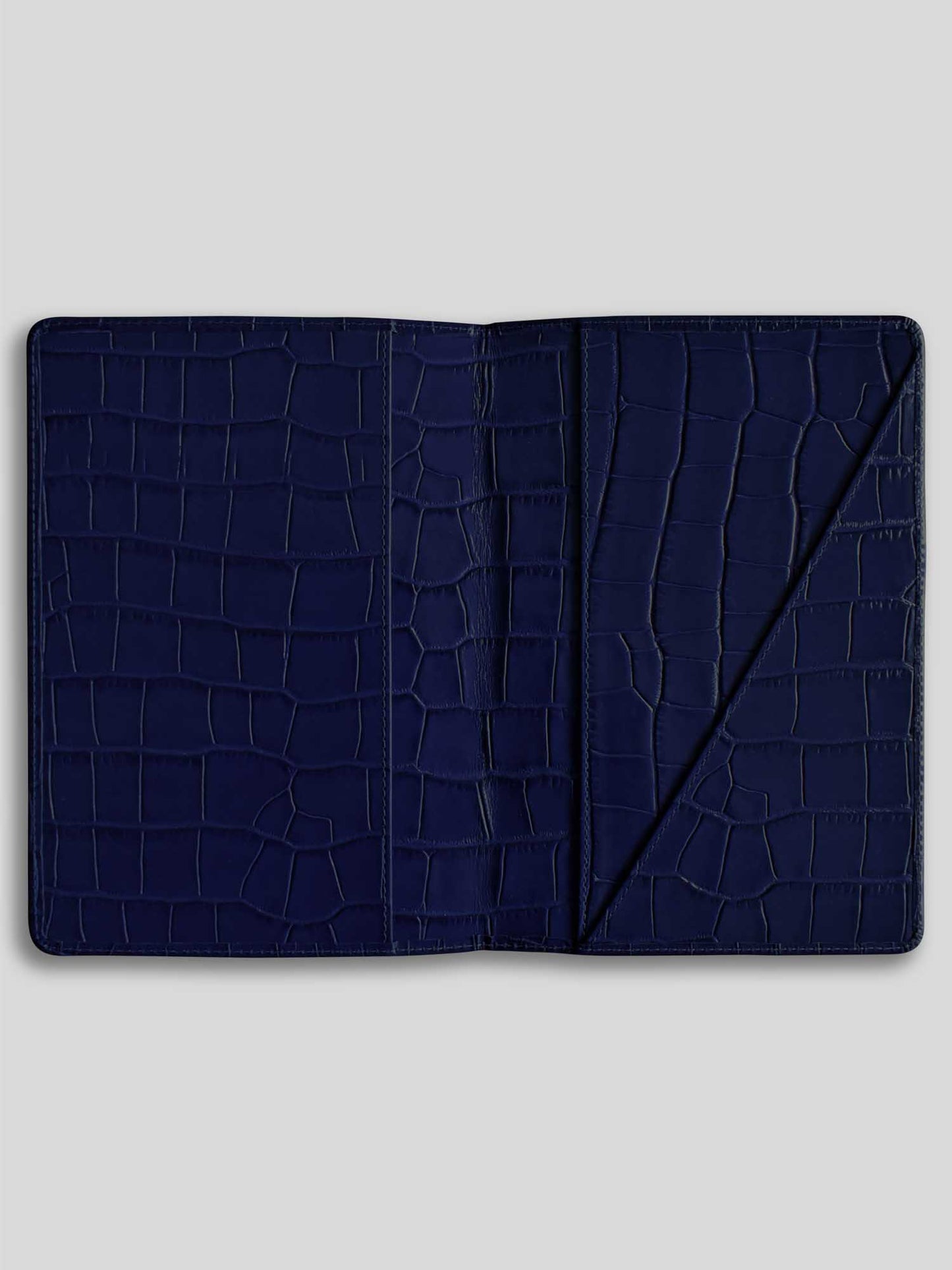 MAYFAIR REFILLABLE DIARY/NOTEBOOK WALLET CROC BLUE INK