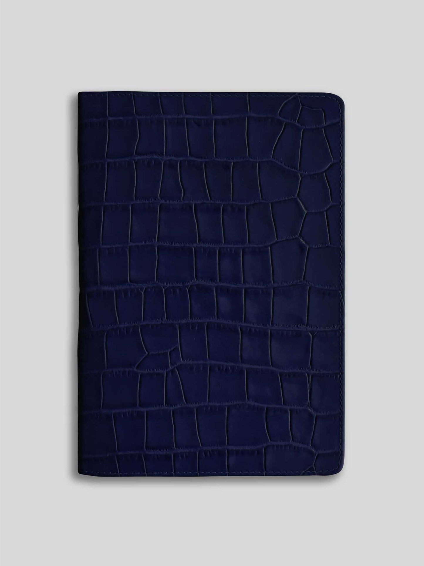 MAYFAIR REFILLABLE DIARY/NOTEBOOK WALLET CROC BLUE INK