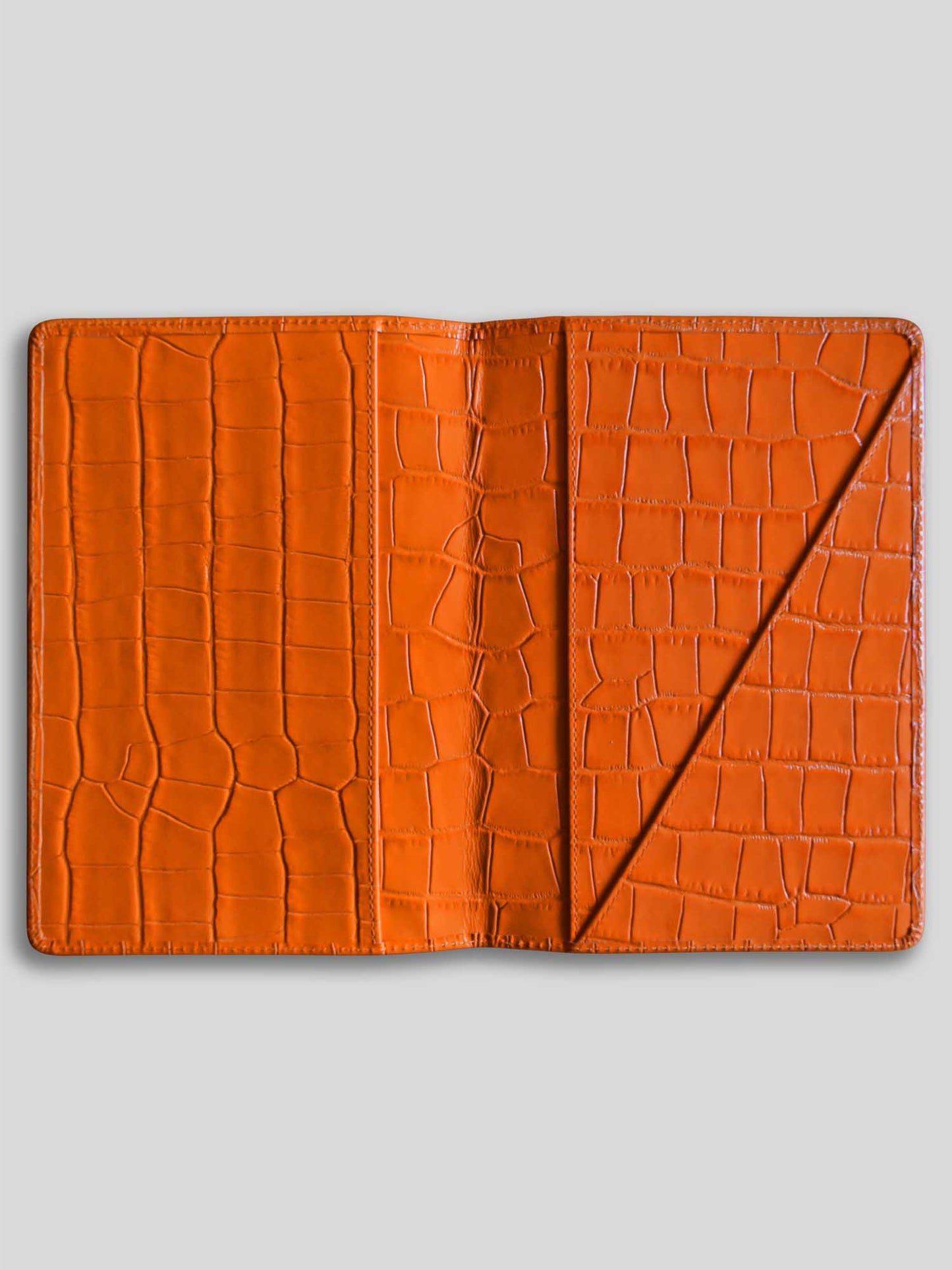 MAYFAIR REFILLABLE DIARY/NOTEBOOK WALLET CROC TANGERINE ORANGE