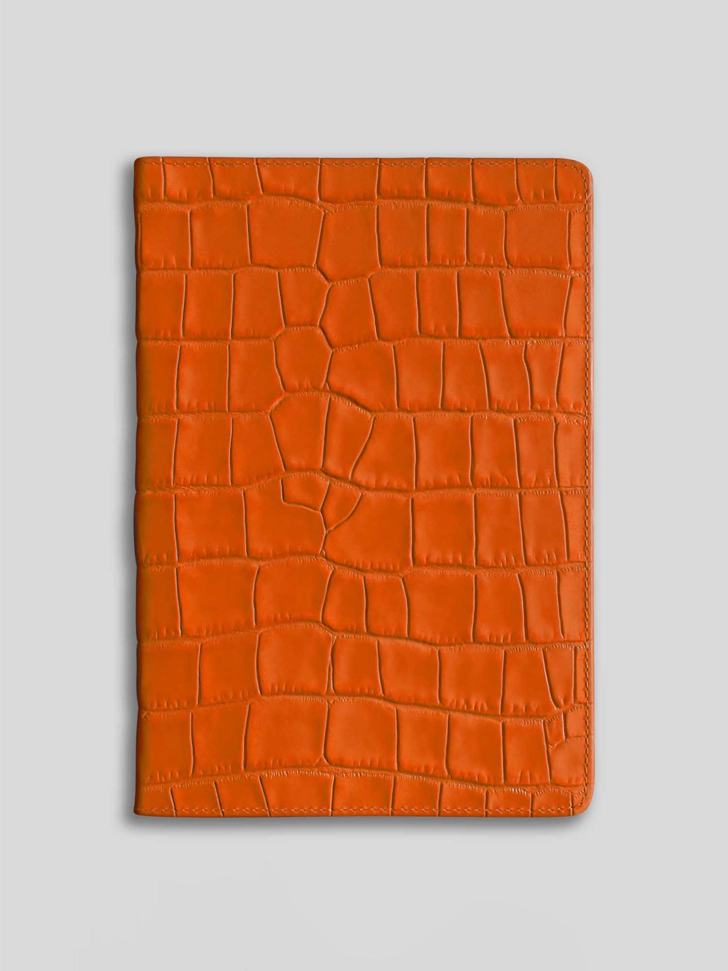 MAYFAIR REFILLABLE DIARY/NOTEBOOK WALLET CROC TANGERINE ORANGE