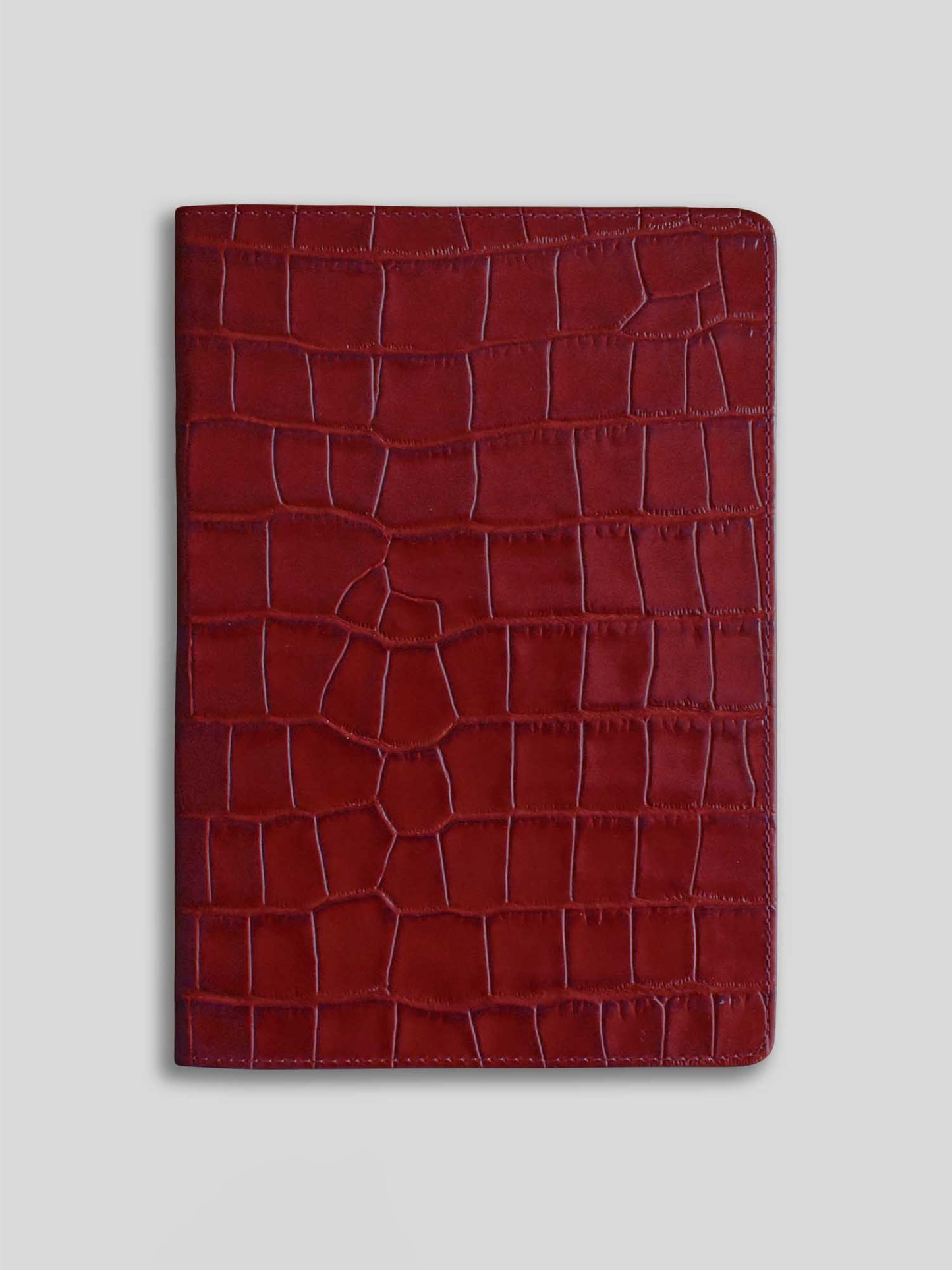 MAYFAIR REFILLABLE DIARY/NOTEBOOK WALLET CROC SPICED JAM RED