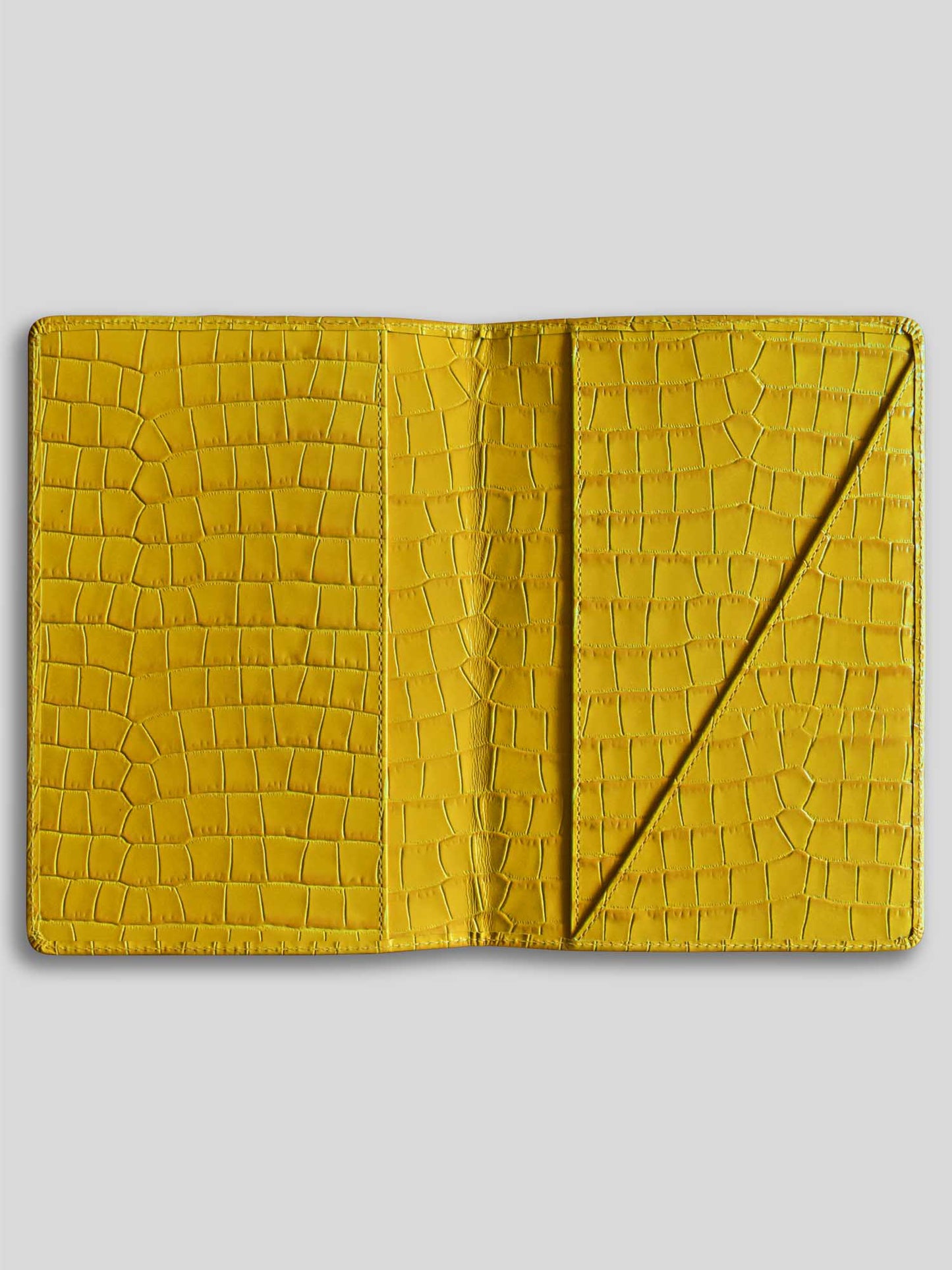 MAYFAIR REFILLABLE DIARY/NOTEBOOK WALLET CROC YELLOW