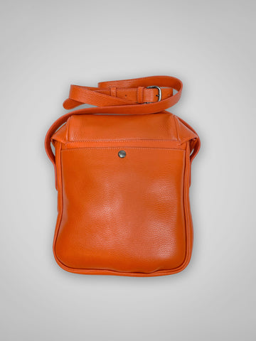 LEATHER CROSS BODY BAG ORANGE