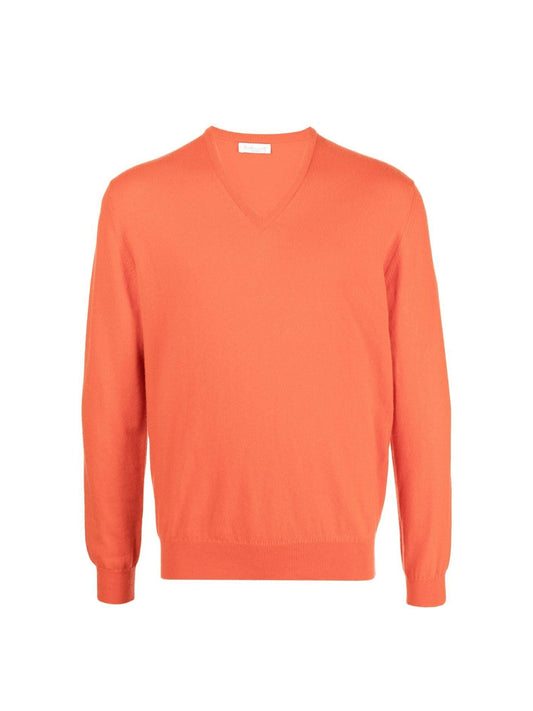 PULL COL V EN CACHEMIRE ORANGE 