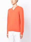 PULL COL V EN CACHEMIRE ORANGE 