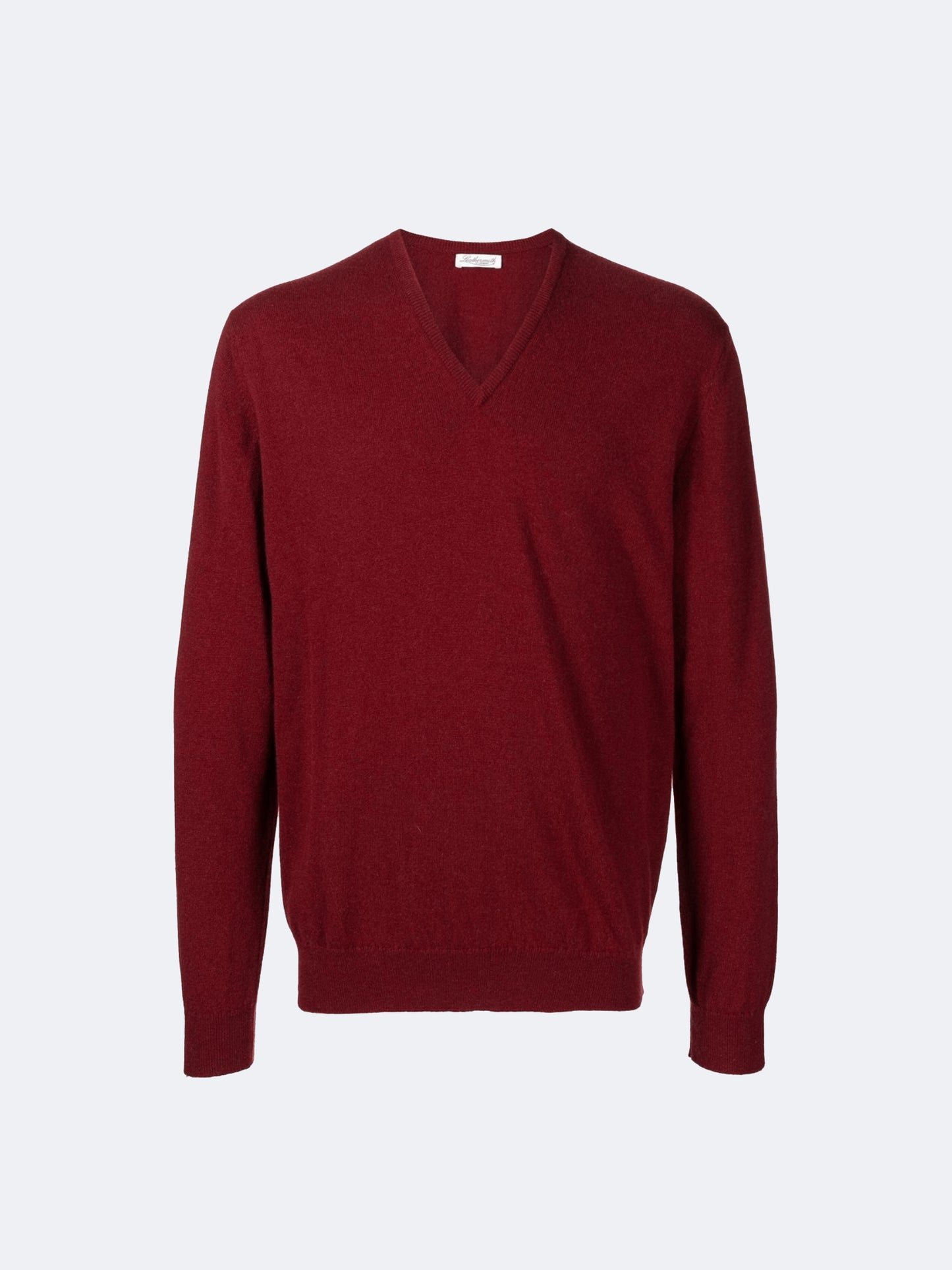 PULL COL V EN CACHEMIRE BORDEAUX 