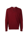 PULL COL V EN CACHEMIRE BORDEAUX 