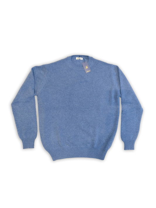 PULL COL ROND EN CACHEMIRE DENIM 