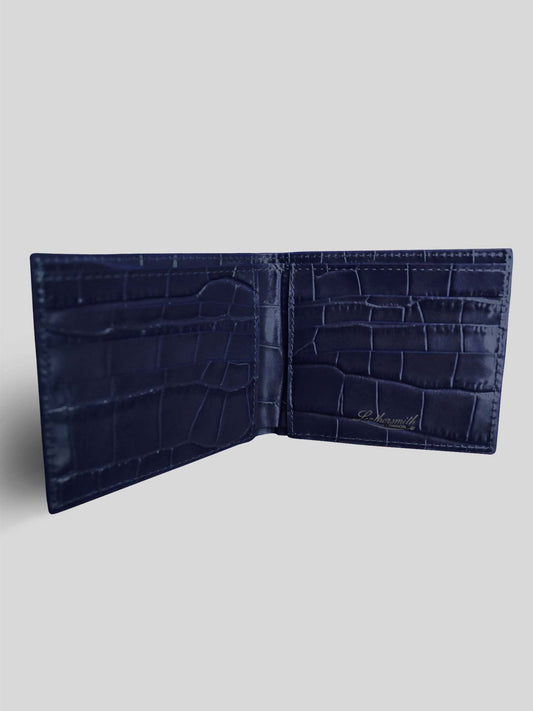 CROC SIX CARD WALLET BLUE INK