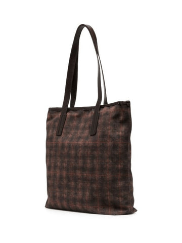 CANVAS TARTAN SHOPPER