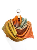 GREEN RUST WATERCOLOUR SCARF