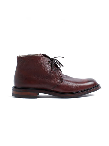 CHAUSSURE SHACKLETON EN CUIR ET FOURRURE BORDEAUX