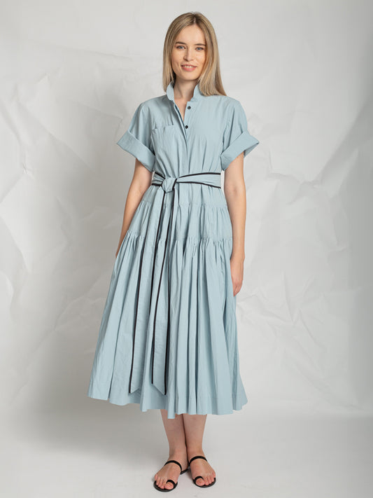 R867 ROBE MIDI BLEU PÂLE 