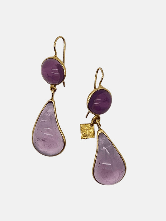 BOUCLES D'OREILLES À DEUX NIVEAUX LILAS 