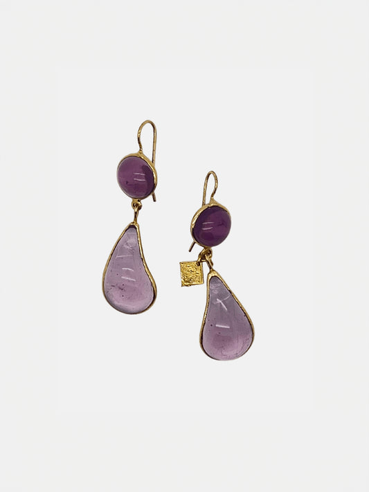 BOUCLES D'OREILLES À DEUX NIVEAUX LILAS 