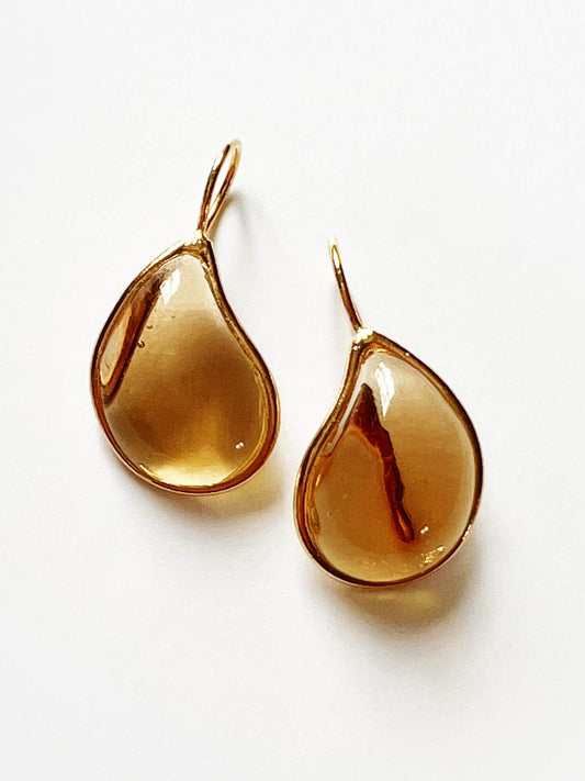 LOULOU SIMPLE EARRINGS AMBER