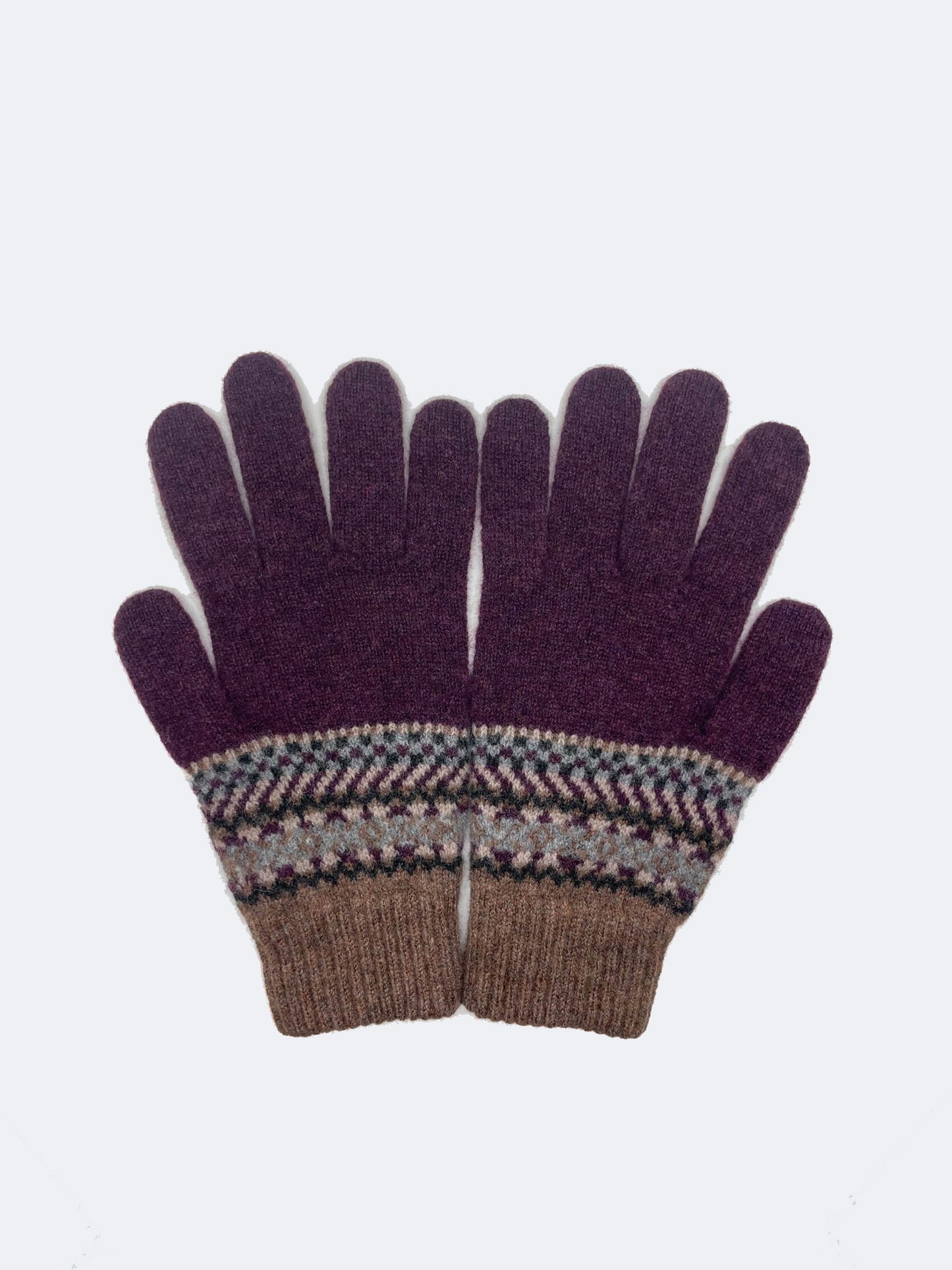 FAIR ISLE GLOVES PURPLE