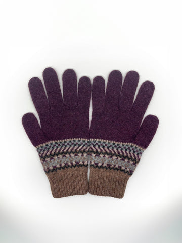 FAIR ISLE GLOVES PURPLE