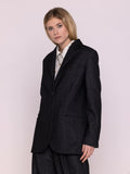 BLAZER EN LAINE GRIS FONCÉ 