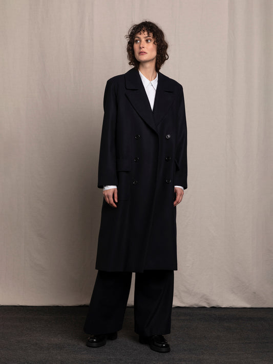 MISTRAL WOOL COAT NAVY