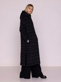 HOODED WOOL COAT CHECK MULTI