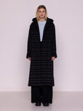 HOODED WOOL COAT CHECK MULTI