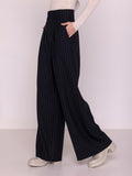 PINTSTRIPE WOOL TROUSERS NAVY