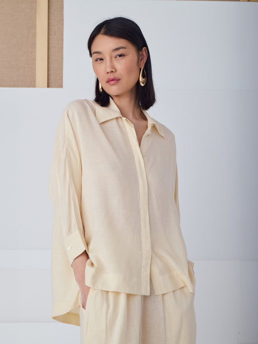 MANUELA SILK SHIRT NATURAL