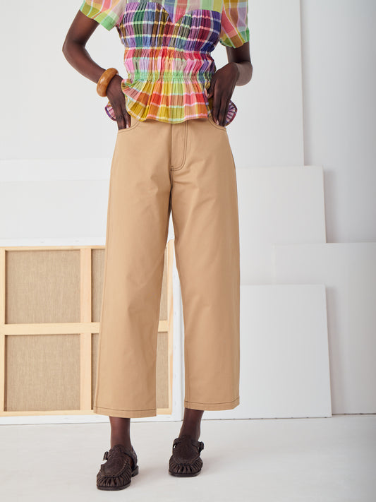 BASILE CROPPED PANT OCRE